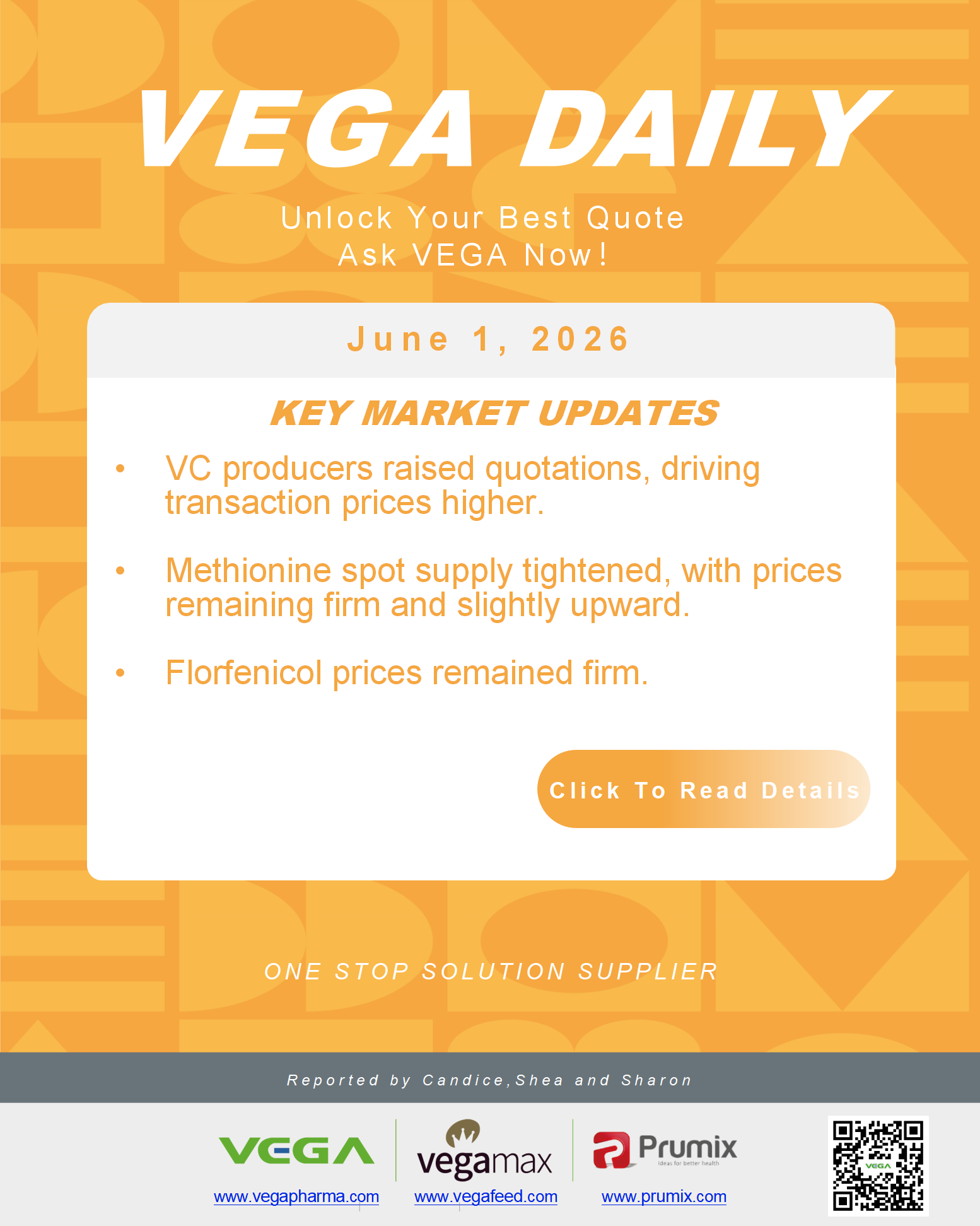 VEGA Daily 20260601 VC Methionine Florfenicol Update.png